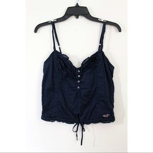 Hollister Navy Blue Crop Top